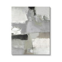 Stupell Industries Blocked Geometric Shapes Black Detail Circles Painting Gallery Wrapped Canvas Print Wall Art, Design by Lisa Ridgers