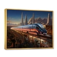 thumbnail image 2 of Designart "Futuristic Journey Colorful Train I" Transportation Floater Framed Canvas Print, 2 of 7
