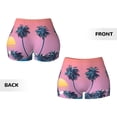 thumbnail image 5 of Picia Beach with Palm Trees Printed Workout Shorts for Women Seamless Scrunch Butt Lifting High Waisted Yoga Gym Booty Running Moisture-wicking Short Pants-Small, 5 of 9