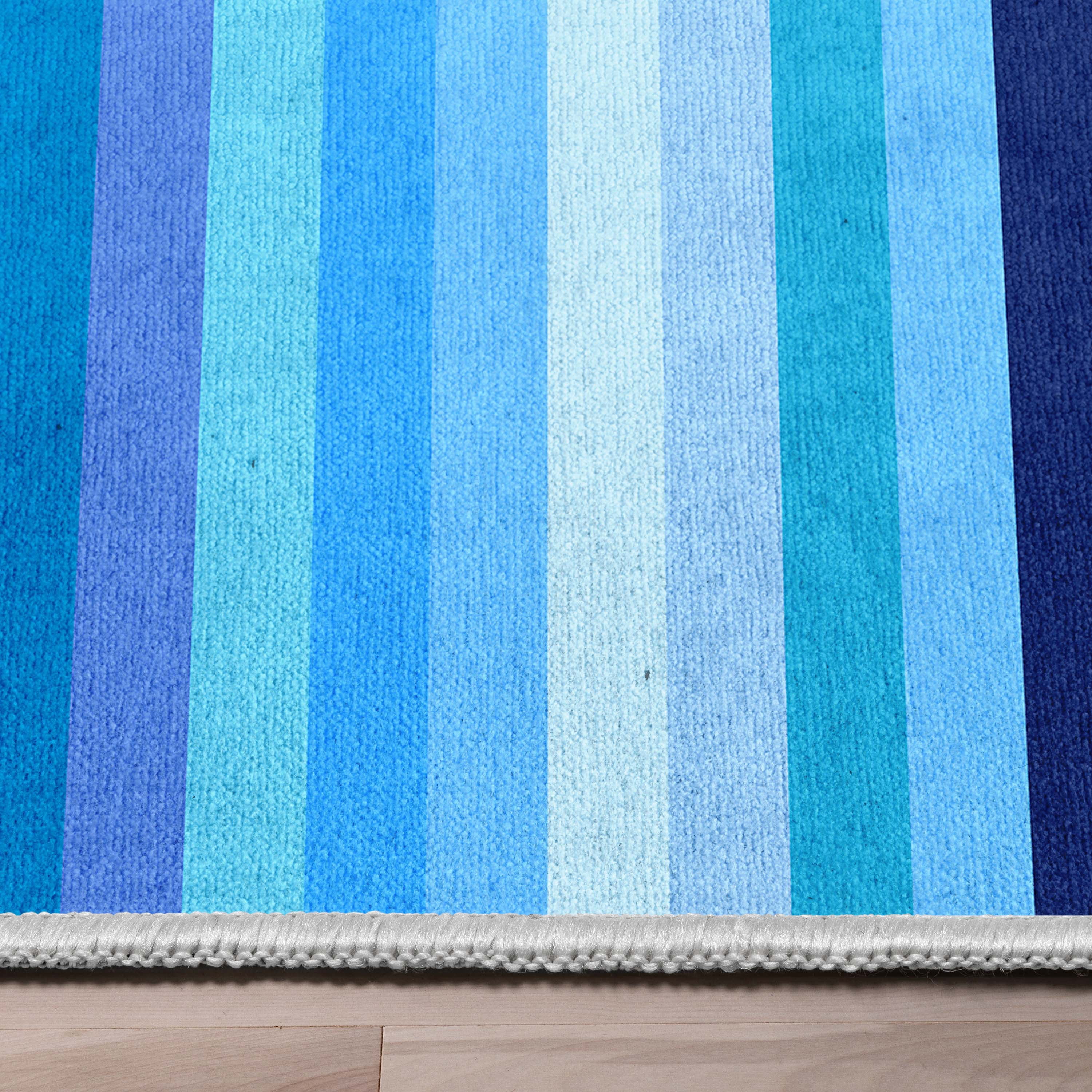 Crayola Collection By Well Woven Stripe Blue 7'10" x 9'10" Area Rug
