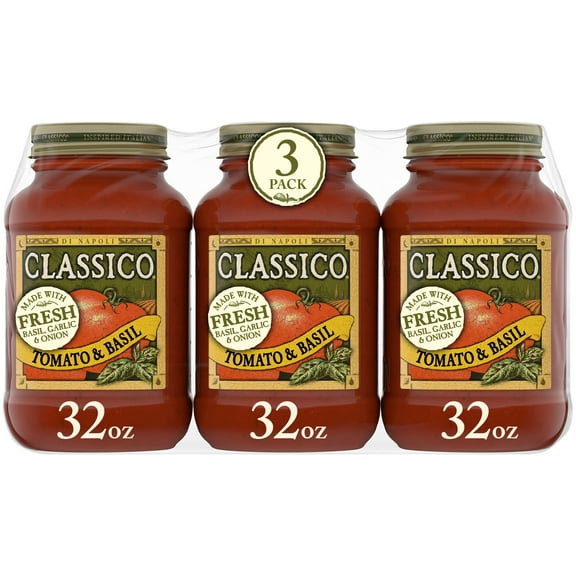 Classico Tomato & Basil Pasta Sauce, 3 ct Pack, 32 oz Jars