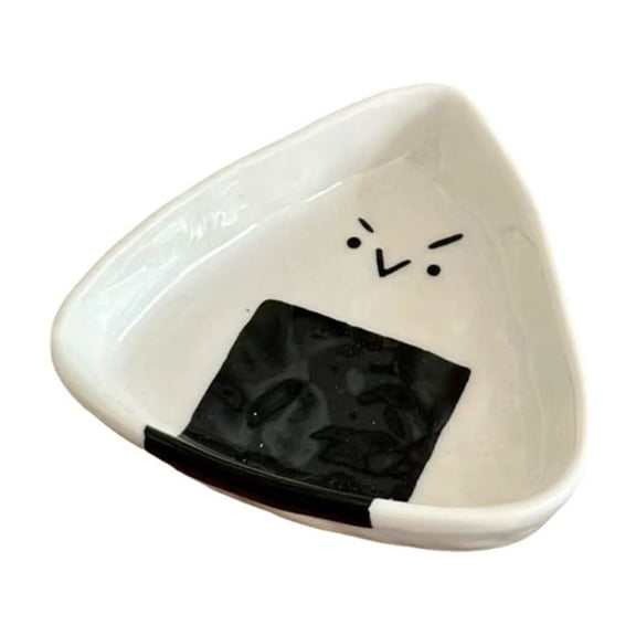 Triangular Ceramic Dish Sturdy Dipping Tray for Serving Sauces and Spices