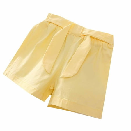 

YANHAIGONG Baby Clothes Clearance 2-11 Years Summer Casual Girls Shorts Elastic Outwear Hot Pants Streamer Solid Color Versatile Pants