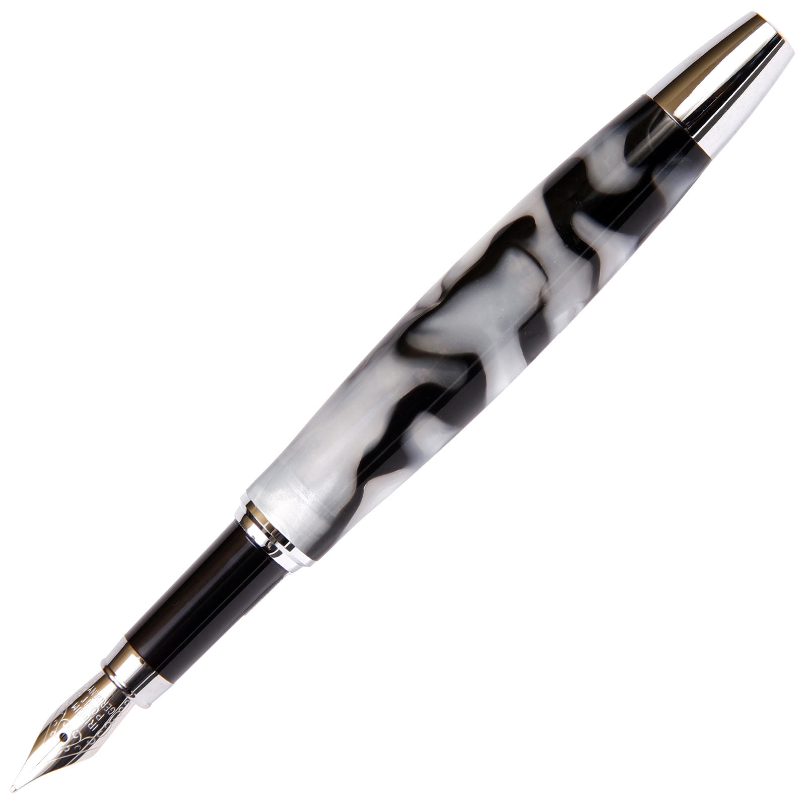 Tuscany Fountain Pen - Green & Black Marbleized Gloss Body (Nib Medium Tip)