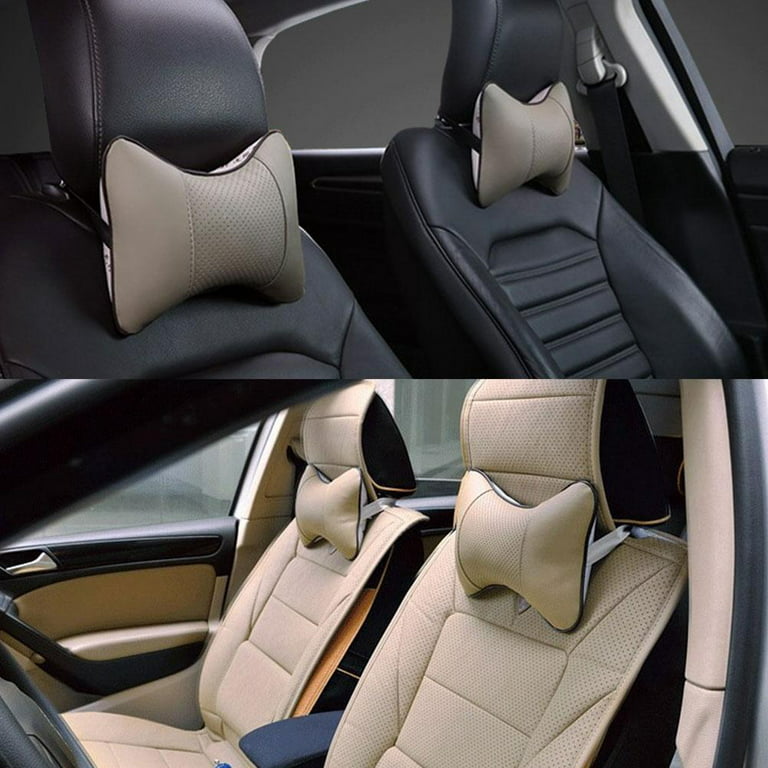 Universal Round Headrest Neck Pillow Pu Leatherfor Car Seats To