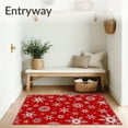 thumbnail image 3 of ODIKA 5'x7' Machine Washable Non-Slip Area Rug, Holiday Snowflake Winter Wonderland Festive Floor High Traffic Rug, Red, 509343, 3 of 7