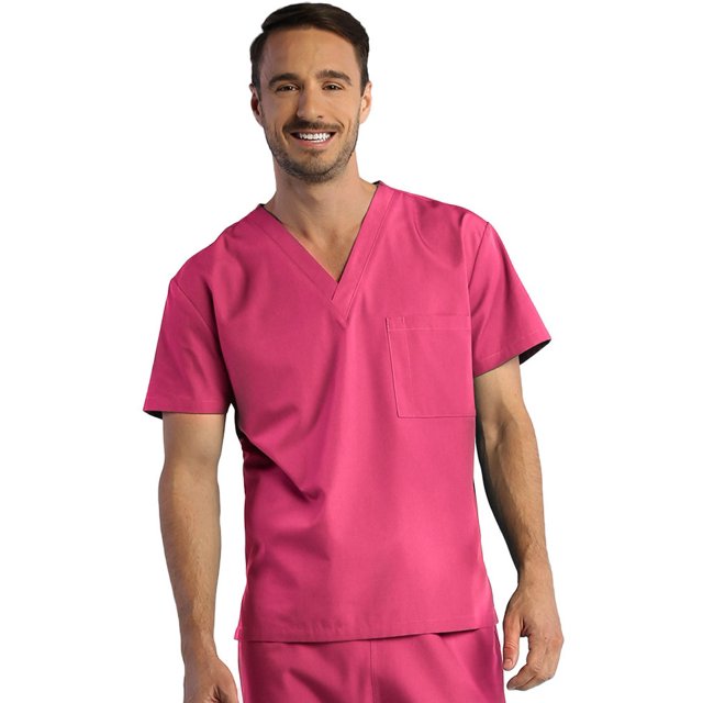 Red Panda Unisex V-Neck Solid Scrub Top