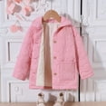thumbnail image 2 of Little Girl's Cute Jackets Button Down Bowknot Embroidery Winter Casual Coat Kids Outerwear Size 6-7T, 2 of 7