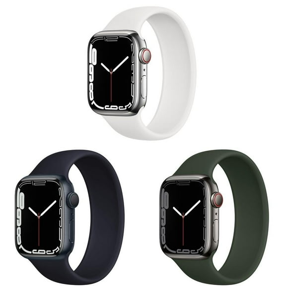 ALMNVO Lot de 3 Bracelets Boucle Solo pour Apple Watch Band 44mm 40mm 38mm 42mm Ceinture Élastique Bracelet en Silicone Bracelet de Remplacement Bracelet Iwatch Series 6 5 4 3 SE 7 8 45mm 41mm