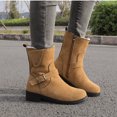 thumbnail image 2 of Puntoco Women Winter Boots Clearanc Women'S Shoes Minimalistic Solid Color Zipper Plush Warm Thick Heel Short Boots Brown 9.5(43), 2 of 9