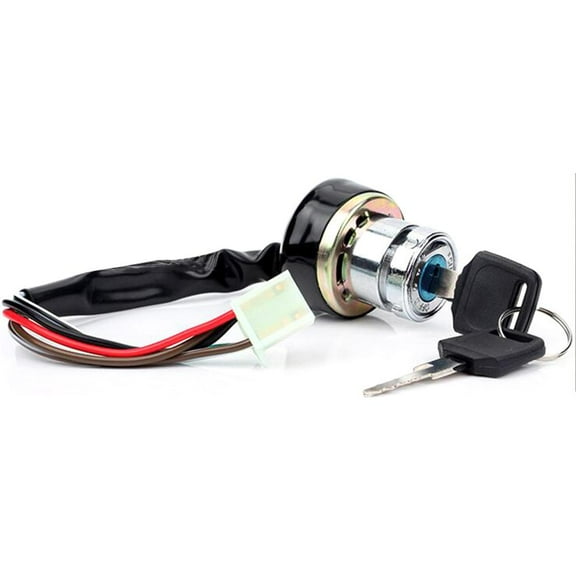 Removable 6 Wire Ignition Starter Off/On/On Positions Switch Lock With 2 Keys 9-way 2.8MM Motorbike Connector Accessory