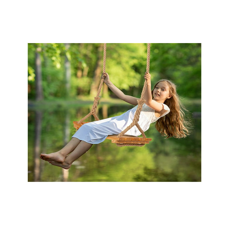Wooden Swing Hanging Tree Swings, Wood Swings Seat to Adult Kids Children  with Adjustable Hemp Rope and 2 Carabiner Hooks for Kids Patio Backyard  Park Home Garden Yard Indoor Outdoor 