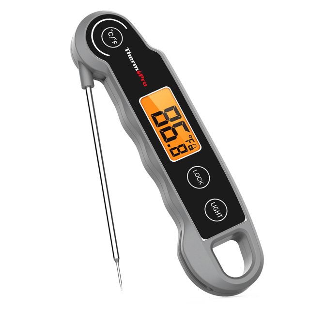 ThermoPro Termómetro Digital para Carne, Resistente Al Agua, con Pantalla LCD Retroiluminada Giratoria y Modo de Calibración para Cocinar, Asar y Freír - TP623W