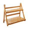 thumbnail image 2 of Estante de bambú para plantas, organizador de escritorio, estante de almacenamiento, escalera, estable, 2 niveles Marrón claro 50cm, 2 of 9