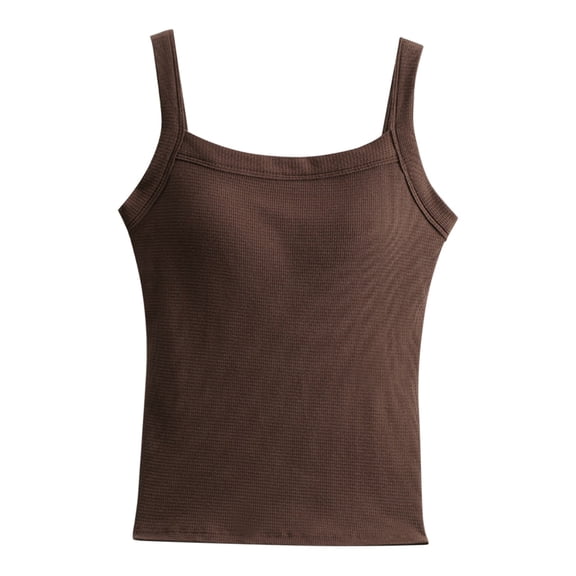 Tank Tops For Women Solid Color With Chest Pad Bra One Tank Top Sling Camisole Tops For Women