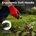 thumbnail image 5 of KOYMISKU Weed Puller Tool, Portable 4-Tine Garden Weeding Tool with 201 Stainless Steel Head, Ergonomic Handle & 2 Pairs Gloves for Garden, Yard and Planting, 5 of 8
