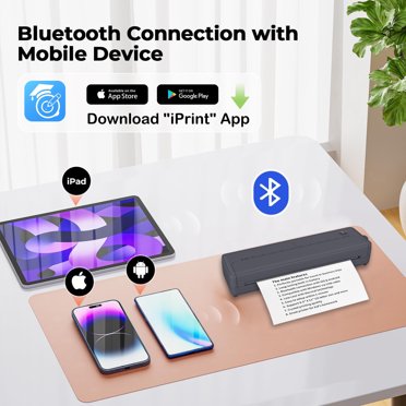 Portable Thermal Printer Wireless - Bluetooth Inkless Mobile Printer For Travel & Tattoo Stencils