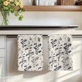 thumbnail image 7 of Grey Black Botanical Kitchen Towels Set of 2, Rustic Country Spring Floral Summer Leaf Absorbent Dish Towels for Kitchen, Microfiber Hand Towel, Quick Drying Tea Towel Decorative Dishcloths, 7 of 7