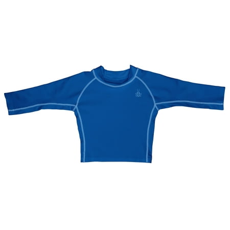 Iplay Long Sleeve Rashguard Top, Swim Shirt or Sun Shirt for Best Sun Protection Rash Guard UPF 50+ Solid Color T-Shirt for Baby Boys Blue - for Babies, Infants, and Toddlers 24