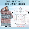 thumbnail image 4 of Oversized Wearable Blanket Hoodie,Christmas Folk Pattern Sherpa Blanket Hoodie with Super Pockets,Super Warm Fuzzy Pullover for Women & Men, 4 of 6