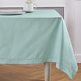 thumbnail image 3 of Solino Home Cotton Linen Tablecloth 58 x 104 Inch - Hemstitch Pastel Turquoise Table Cloth for Rectangle Tables - Machine Washable Tablecloth for Spring, Easter, Mothers Day, 3 of 4