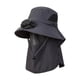 thumbnail image 1 of Sombrero de cubo con ventilador solar para exteriores, para hombre y mujer, de ala ancha, transpirable, con protección solar Gris oscuro, 1 of 9