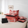 thumbnail image 6 of Manfei Red Pink Ombre Bedding Comforter Set 7-Piece for Girls, Watercolor Oil Painting King Bedding Sets, Abstract Gradient Art Bed Sheets, Ultra Soft Bedroom Decor, 6 of 8