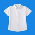 thumbnail image 3 of Coerni Girls White Dress Shirt Short Sleeve School Uniform Blouse Formal Button Down Cotton Top for Kids Boys, 3 of 3