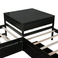 thumbnail image 5 of Pine Wood Twin Platform Bed with Trundle and Drawers Linked with built-in Desk L-shaped Bed - Multicolor, 5 of 8