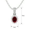 thumbnail image 5 of SuperJeweler 1 1/3 Carat Oval Shape Garnet and Diamond Necklace in 14 Karat White Gold, 18 inches for Women, 5 of 6