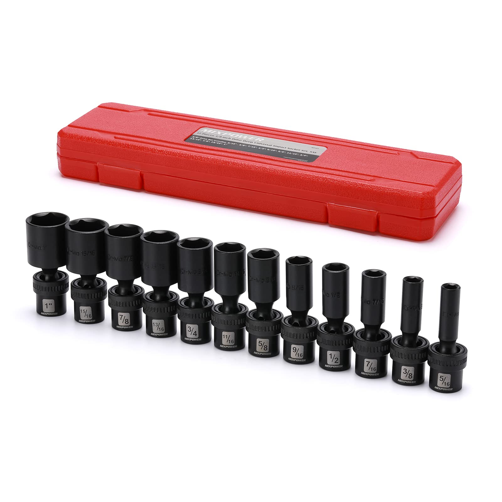 LEXIVON Premium Impact Universal Joint Socket Swivel Set 3Piece Ball