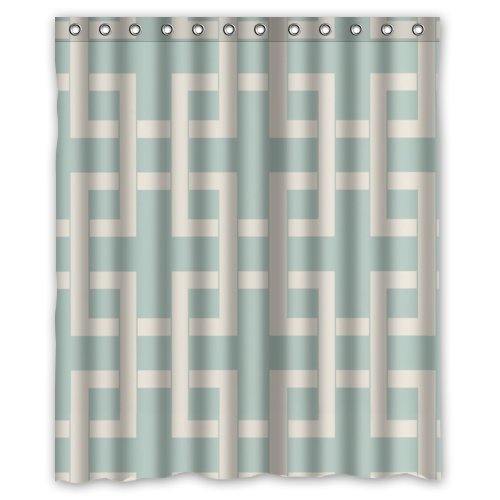 ABPHQTO Cortina de ducha con patrón de celosía Aqua Lattice tradicional Cortina de ducha impermeable 150x180 cm