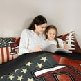 thumbnail image 5 of Homewish Letter P Monogrammed Full Size Comforter Sets,Rugby Sports Bedding Comforter Set,Retro American Flags Bedding Sets For Boys Kids,Microfiber Room Decorative Reversible,3pcs, 5 of 8