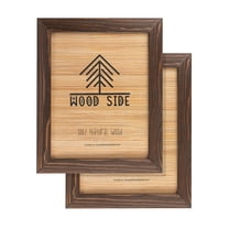 Rustic Wooden Picture Frames 8x10 - Brown Wenge - Set of 2 - 100% Natural Eco Solid Wood and High Definition Real Glass for Wall Hanging and Tabletop Photo Frame