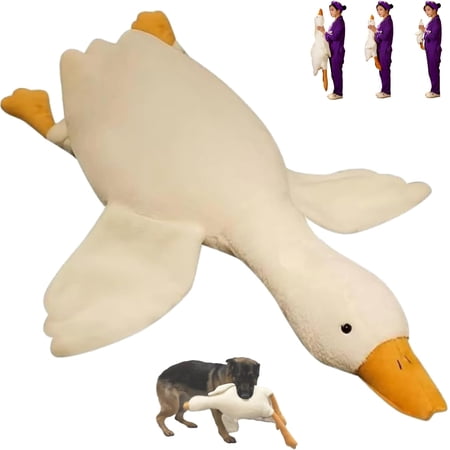 White Duck Dog Toy – Realistic Goose Design Dolls Suitable for Dogs Chew and Play Best Pet Supplies, Interactive Dog Toys for Chewing, Playing & Training (50cm/19.69in)