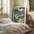 thumbnail image 2 of Three Crocodiles - India Illustration Wildlife Tropical Jungle Animal Surrealism Botanical Pattern Oak Framed Wall Art Print 11 x 14 inches, 2 of 12