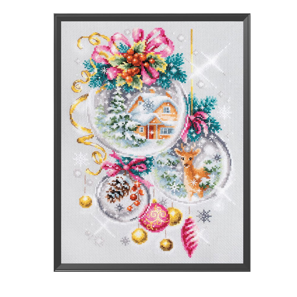 QIIBURR Cross Stitch Kits for Kids Full Range of Embroidery Cross Stitch  Stamped Christmas Cloth Gift Floral Kit Christmas Cross Stitch Kits Stamped Cross  Stitch Kits 