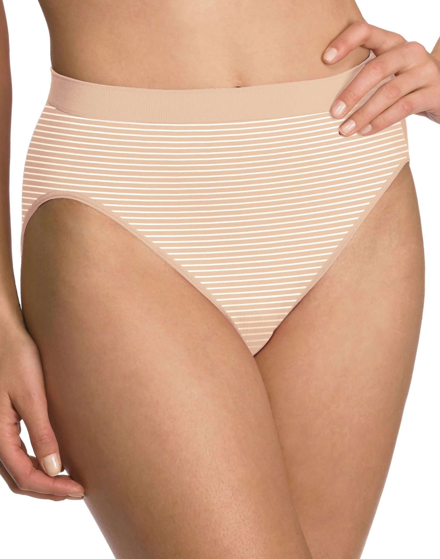 Womens Comfort Revolution Seamless Hi Cut Panty 11Oct Soft Taupe