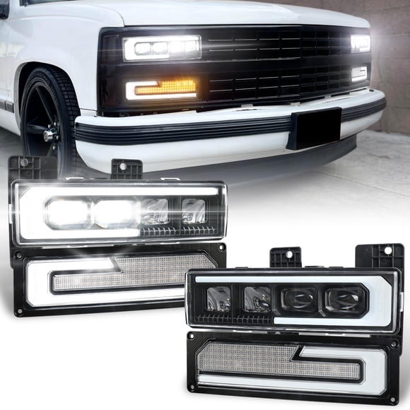 Conjunto de faros LED MOVOTOR 500% brillante para Chevy GMC