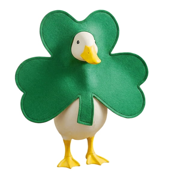 Alaiyaky St Patrick's Day Goose Outfits Shamrock Goose Clothes for 23" Cement Statue Garden Lawn Patio Outdoor Decoration Holiday Decor