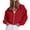 Red, variant on Cropped Sweatshirt, Yigetop Womens Oversized Solid Color Sweatshirts Pullover Lapel Women's Loose Casual Hoodie Zipper Sweatshirts Jackets for Women Black L