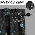 thumbnail image 5 of Kitchen Curtains 36 Inch Short - 3 Panel Set, Rod Pocket Window Curtain, 100% Polyester for Farmhouse, Cafe, Kitchen, Living Room, Bedroom, Galaxy & Space-Themed Design, Easy Wash, 5 of 5