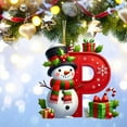 thumbnail image 5 of Christmas Ornaments Christmas Tree Decoration 26 Letters Snowmen Ornaments 3.94inch Acrylic Pendant Christmas Tree Hanging Ornaments Monogram Ornaments DIY Crafts for Holiday Xmas Tree Decor, 5 of 5