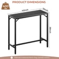 thumbnail image 4 of Pirecart Outdoor Bar Table, 40" Patio Counter Height Table W/ Adjustable Foot & HDPE Top, High Top Table with E-Coating & Hammer-Finish Frame for Poolside, Patio,Balcony, Black, 4 of 11