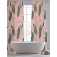 thumbnail image 5 of Sheer Curtains 96 Inches Long 2 Panels, Gree Peacock Watercolor Flower on Pink Rod Pocket Curtain Voile Draperies, Retro Botanical Light Filtering Window Treatment for Living Room Kitchen Bedroom, 5 of 8