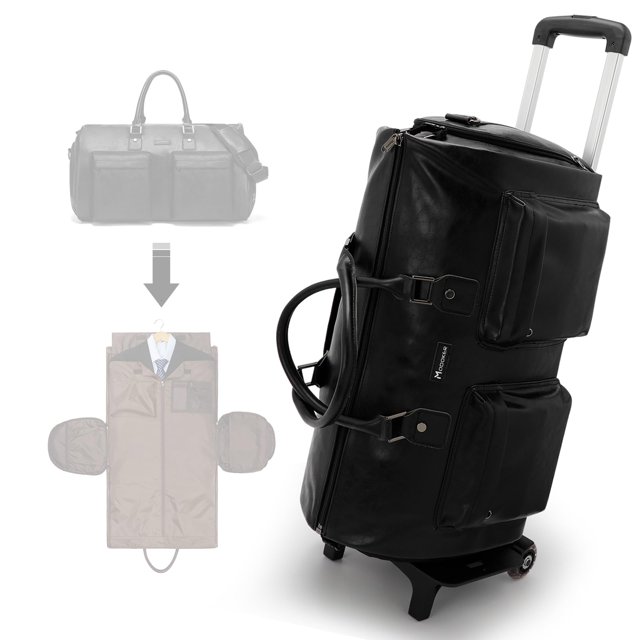 Bolsa de ropa con ruedas Modoker 3 en 1 con ruedas, negra
