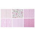 thumbnail image 1 of 6Pcs/Set DIY Handcraft Printed Cotton Cloth Sewing Quilting Craft Cloth Set Accessory 25x20cm Pink, 1 of 5