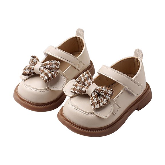 Otqutp Birthday Footwear for Toddler Kids Girls Dress Shoes Bow Tie Soft Bottom Princess Shoes Summer Outdoor Soft Rubber Sole Flat Princess Dress Shoes