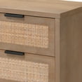 thumbnail image 3 of J&D Designs Reed 3-Drawer Coastal Wood & Iron Side Table in Brown, 3 of 4