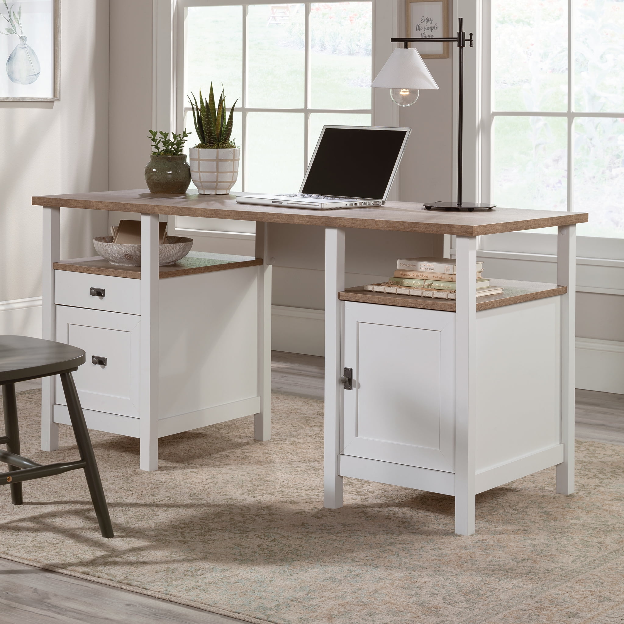 Sauder Kommode Cottage Road, 4 Schubladen | Weiches Weiß Mit Eichenakzent | Maße: 82,4 X 49 X 114,1 Cm